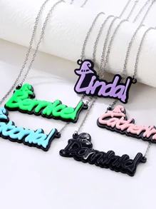 1pc A Variety Of Styles To Choose Custom Women's Acrylic Name Necklace, Locket Collar Chain, Personalized Halloween Hat Broomstick Necklace, Stainless Steel Silver Cross Chain Choker, Party Jewelry For The Best Friend Birthday Gift