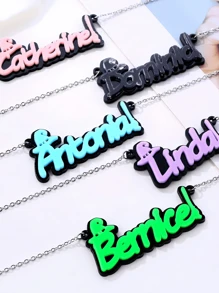 1pc A Variety Of Styles To Choose Custom Women's Acrylic Name Necklace, Locket Collar Chain, Personalized Halloween Hat Broomstick Necklace, Stainless Steel Silver Cross Chain Choker, Party Jewelry For The Best Friend Birthday Gift