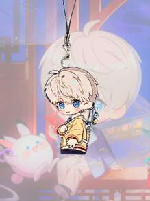 1 件热门游戏爱与深空钥匙扣可爱卡通人物亚克力钥匙链包吊坠饰品、家居装饰、房间装饰、墙面装饰