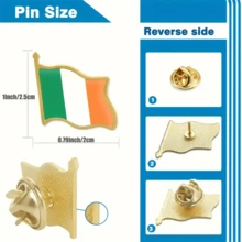 10pcs Irish Flag Design Lapel Pins For Men Casual Daily Wear Halloween - Multicolor - View 5
