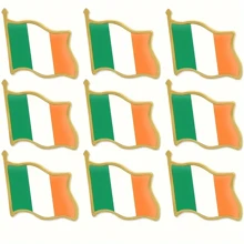 10pcs Irish Flag Design Lapel Pins For Men Casual Daily Wear Halloween - Multicolor - View 1