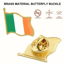 10pcs Irish Flag Design Lapel Pins For Men Casual Daily Wear Halloween - Multicolor - View 4