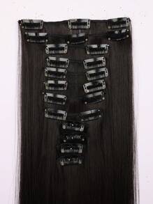 12 件/套 长直发接发 高温 22 英寸 合成假发夹 女士合成接发 #4 - 棕色 - 查看 10