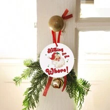1pc Acrylic Santa Claus Ornament - Round "Nothing For You" Christmas Tree Decoration, Christmas Souvenir, Farmhouse Style Christmas Tree Hanging Ornament, Christmas Home Decor - Multicolor - View 4
