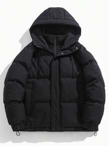 Men's New Solid Color Padded Coat, Winter