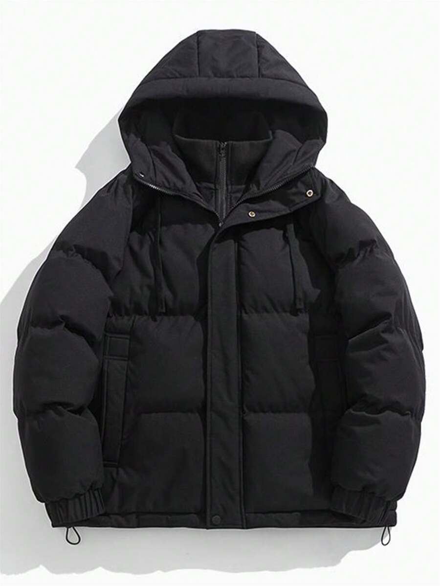 Men's New Solid Color Padded Coat, Winter