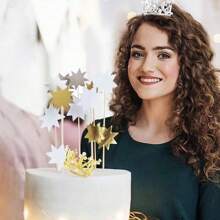 5/10 chiếc vương miện nhỏ màu bạc vàng trang trí bánh sinh nhật dùng cho các buổi tụ họp tiệc sinh nhật trang trí bánh - Nhiều màu - Xem 3