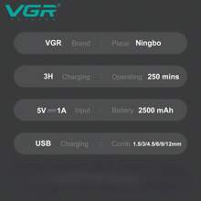 VGR Professional Hair Clipper, Cordless Electric Hair Trimmer, 9000RPM, Men's Hair Clipper V-003 - Multicolor - View 9
