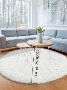 One High-End Fashionable, Simple, Atmospheric, Comfortable, And Soft Silk And Knitted Round Carpet For Living Room, Bedroom, Study - Beige - View 7