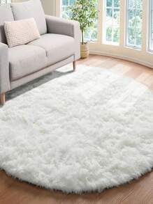 One High-End Fashionable, Simple, Atmospheric, Comfortable, And Soft Silk And Knitted Round Carpet For Living Room, Bedroom, Study - Beige - View 8