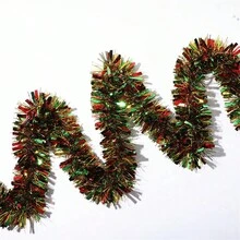 16 英尺闪亮圣诞金属丝花环灯 - 闪光扭曲彩带，适用于圣诞树、室内外装饰，非常适合婚礼、节日庆典、房间装饰、圣诞装饰、圣诞灯、卧室装饰、家居装饰、派对装饰、节日、圣诞礼物、感恩节、圣诞树装饰、装饰品、户外花园照明，适用于小径、庭院、露台 - 多色 - 查看 6