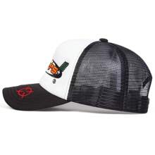 1pc Men's Letter Printed Baseball Cap, Outdoor Fashion Pattern Trucker Hat, Sun Protection Casual Mesh Cap For Spring Autumn Travel Beach Vacation Halloween - Multicolor - View 7