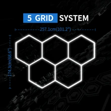 Gonengo Modern Auto Repair Work Led Honeycomb Light Indoor Led Garage Gym Lighting 6500K - White - View 2