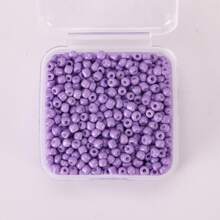 1 盒玻璃纯色种子珠 3 毫米约 800 颗多色烤漆串珠材料 DIY 手链项链耳环配件