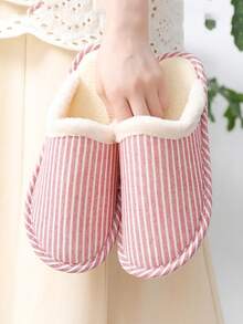 女士拖鞋 垂直细毛 室内外家居 时尚保暖拖鞋 - 紅色 - 查看 2