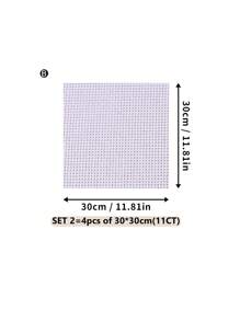 Tecido de Bordado Ponto Cruz para DIY, Fio Uniforme, Dureza de Tecido Adequada, Resultado em Belos Trabalhos, Disponível em Opções de Densidade de Linha 11CT e 14CT, 6 Tamanhos de Corte para Cada Opção - Branco - Ver 20