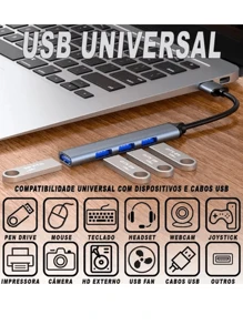 USB 3.0 Hub 4 Ports 5 Gbps Super Fast Mouse Keyboard HD - Gris - Ver 4