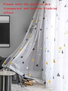 1pc Simple European Style Embroidered Voile Curtain For Bedroom And Living Room, Dust-Proof & Light-Permeable - Multicolor - View 10