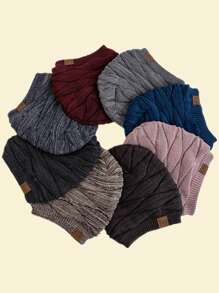 JZML 1 chiếc mũ len dệt kim mềm mại ấm áp họa tiết chữ Unisex dùng cho hoạt động trượt tuyết ngoài trời mùa đông - A - Xem 2