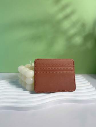 1 pieza Cartera minimalista de unicolor de piel de PU con múltiples ranuras, antirrobo y antidesmagnetización, adecuada para estudiantes, hombres, mujeres, uso diario, citas, viajes, traslados, gran regalo para mamá, damas