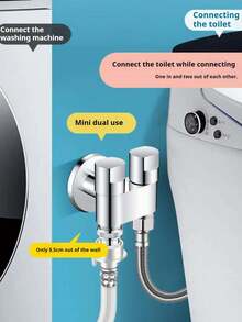 1 件欧盟标准金属水龙头、浴缸和淋浴分流阀，带防滑旋钮，适用于洗衣、厕所伴侣和灌溉设备 - 彩色 - 查看 4