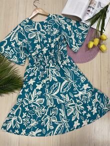 Short Dress With Duna Fabric Lining, Comfortable Fashion - Màu xanh lam - Xem 2