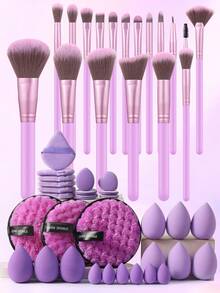18/30/48件化妆刷套装，适合日常化妆、补妆、旅行、通勤、度假、夏季和冬季假期、回家等场合。化妆刷套装，化妆刷套装，化妆刷套装，全套化妆刷，化妆刷套装，全套化妆工具，刷子套装，化妆刷套装，化妆礼盒套装 - 彩色 - 查看 2