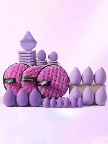 18/30/48件化妆刷套装，适合日常化妆、补妆、旅行、通勤、度假、夏季和冬季假期、回家等场合。化妆刷套装，化妆刷套装，化妆刷套装，全套化妆刷，化妆刷套装，全套化妆工具，刷子套装，化妆刷套装，化妆礼盒套装 - 彩色 - 查看 4