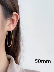 18 Karat vergoldete Creolen, lässig-minimalistischer Kreis-Ohrringe, 925er Sterling Silber, hypoallergen, modische geometrische Feinschmuck-Ohrringe für Frauen, für den täglichen Gebrauch und Partytragen