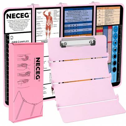 Portapapeles plegable para enfermería de 4 capas, portapapeles plegable de aluminio para enfermeras con hojas de trucos de edición médica para enfermeras, estudiantes y médicos de tamaño de bolsillo