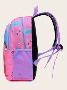 可愛的獨角獸書包,卡哇伊卡通書包,可愛的兒童卡通獨角獸圖案書包 - 粉色 - 查看 4