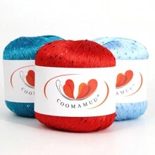 50 克闪亮亮片混纺纱线，适用于手工艺品、特种纱线绞纱 - 多色 - 查看 4