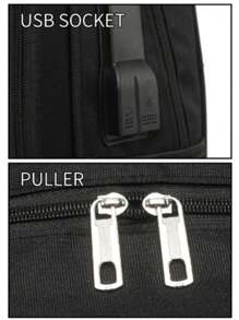 Men's Large Capacity Waterproof Computer Backpack Casual Student Backpack Laptop Divider,Steel Handle,ZY2039 - màu đen - Xem 5