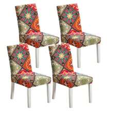 1 Stück/4 Stücke/6 Stücke Stuhlbezüge mit Weihnachtsmann Muster als Weihnachtsdekoration, weicher universell passender Schreibtisch Bezug, abnehmbar und waschbar Anti-Staub Stretch Stuhlschutz