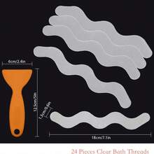 Miếng dán chống trượt cho bồn tắm, dải dán an toàn cho bồn tắm, miếng dán có đầu cạo cao cấp cho cầu thang bồn tắm, vòi sen - trong suốt - Xem 3