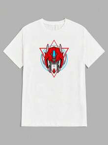 Red Robot T-Shirt Unisex 100% Cotton Streetwear New Release Shipping Various Colors!! - trắng - Xem 2