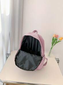Minimalist Purple Functional Backpack for Girls - Purple - View 8