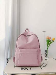 Minimalist Purple Functional Backpack for Girls - Purple - View 6