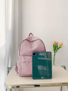 Minimalist Purple Functional Backpack for Girls - Purple - View 10