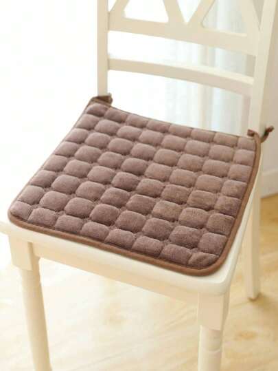 1pc Solid Color Chair Seat Cushion Cover, Minimalist Polyester Chair Seat Cushion Cover For Home