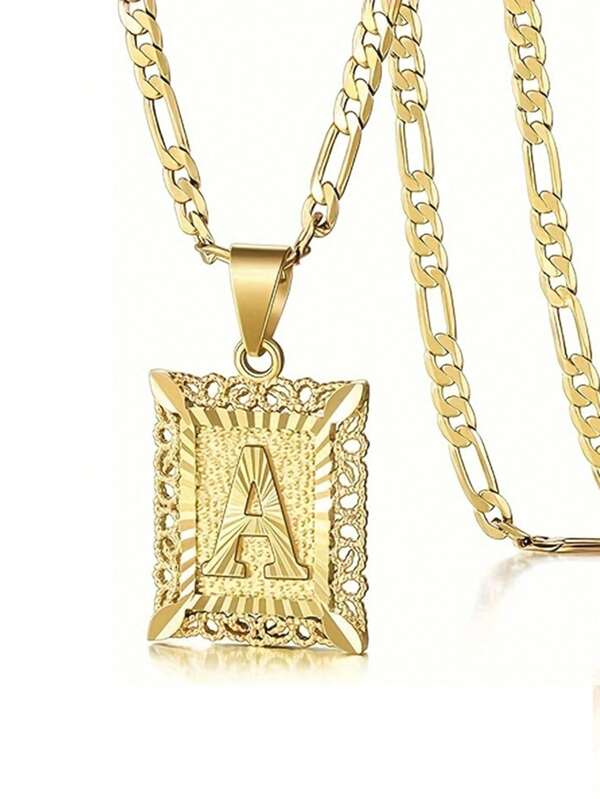 1pc Bestselling Stainless Steel 26 English Letter Initial Necklace, Customizable For Men/Women, Holiday Gift