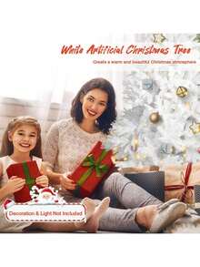 7ft White Artificial Christmas Tree Premium Hinged Pine Tree Holiday Party Decoration 1150 Branch Tips Metal Stand - White - View 8