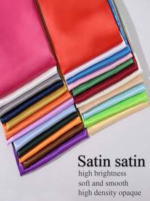 1pc Satin Fabric, Faux Silk Satin Lining Cloth For Clothing, Dress, Performance Costume - Multicolor - View 3