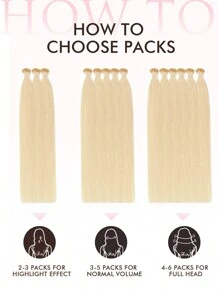 50pcs I-Tip Hair Extensions, Real Human Hair, 613 Natural Black Color, 14-22 Inch Straight Hair, Keratin I-Tip Invisible Hair Extensions - S613 - View 8