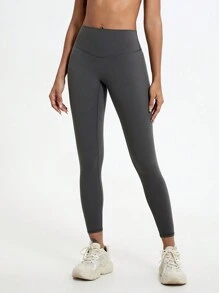 1 Stück Yoga-Hose mit hoher Taille und Hüftanhebung, atmungsaktiv, nude Farbe, für Outdoor, Gym, Laufen, Training, Leggings Tights