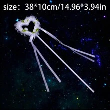 3 件套翅膀套装，天使翅膀，舞台表演道具，服装装扮道具万圣节 - 白色 - 查看 13