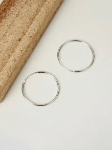 18 Karat vergoldete Creolen, lässig-minimalistischer Kreis-Ohrringe, 925er Sterling Silber, hypoallergen, modische geometrische Feinschmuck-Ohrringe für Frauen, für den täglichen Gebrauch und Partytragen