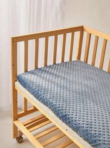 定制刺绣文字儿童床笠；刺绣名字婴儿保暖床笠；柔软舒适法兰绒婴儿床笠，可定制婴儿洗礼家庭装饰礼物冬夜礼物返校冬季礼物创意男孩女孩情人节 - 藏蓝色 - 查看 4