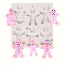 1pc Christmas Gingerbread Man Silicone Mold, Candle Mold, Soap Mold, Resin Molds, DIY Soft Pottery Clay Drop Glue Decorative Mold, Hand Decorative Art Tools