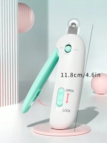 1pc Pet Nail Clipper Adjustable Round Hole Blade Design & Convenient Grooming Tool For Cats Equipped With A File And Splash Guard - Multicolor - View 6